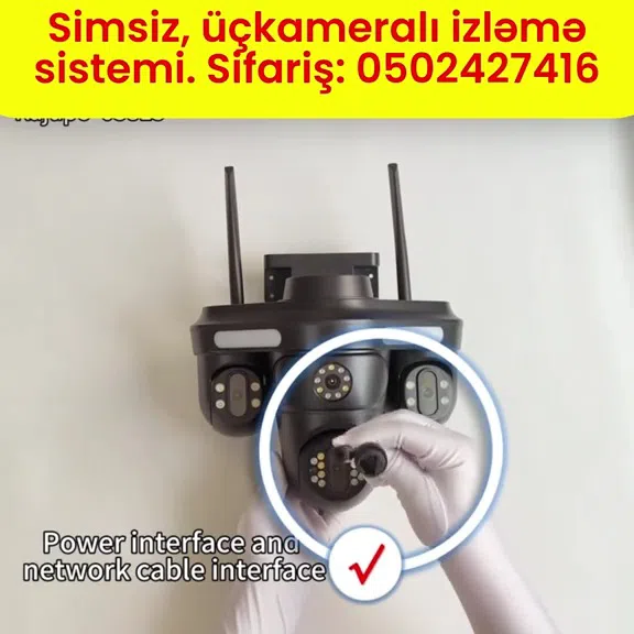 Simsiz 3 kameralı CCTV izləmə sistemi - Tenderyard