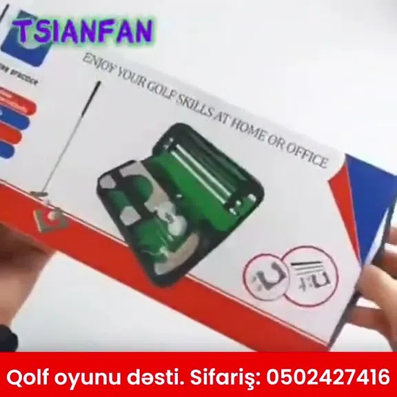 Portativ qolf məşq dəsti, qolf vurma toru və matı - Tenderyard
