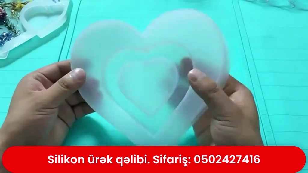 Epoksit ürək fiquru üçün silikon qəlib - Tenderyard