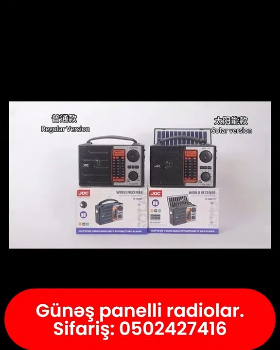 Günəş panelli portativ çoxfunksiyalı radio - Tenderyard