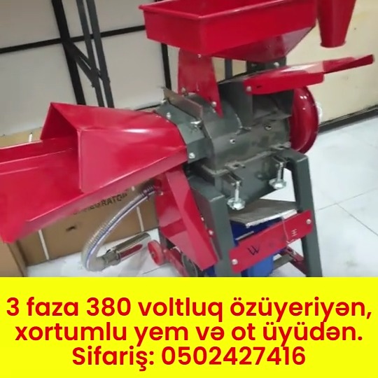 3 fazalı, 380 voltluq özüyeriyən yem və ot üyüdən - Tenderyard