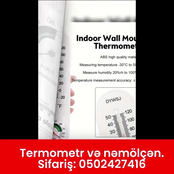 Mexaniki termometr və nəmölçən (higrometr) - Tenderyard