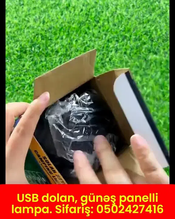 USB ilə doldurulan günəş panelli kempinq lampası - Tenderyard