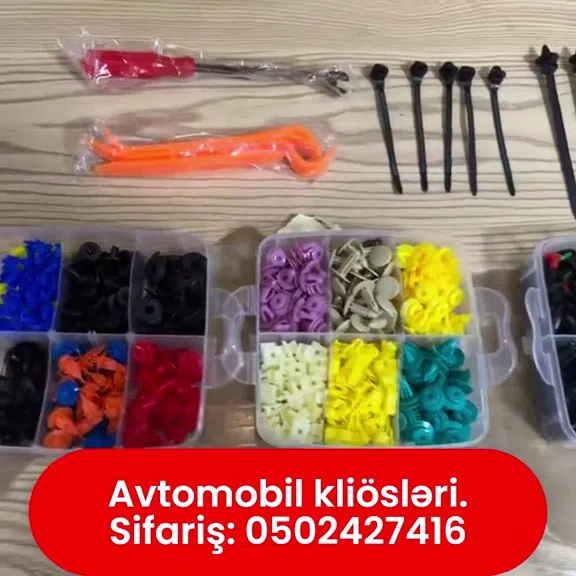 Avtomobil üçün universal plastik klips dəsti - Tenderyard