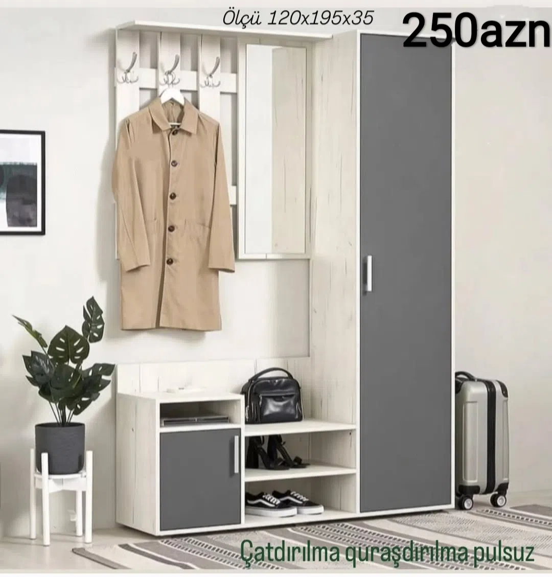 Hallway wardrobe, 120x195x35 cm, made to order - Tenderyard