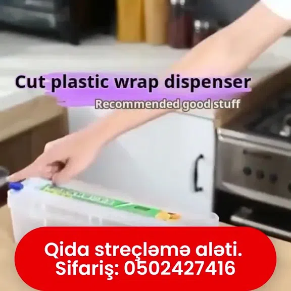 Qida streçləmə aləti, sürüşən bıçaqlı rulon tutucu - Tenderyard