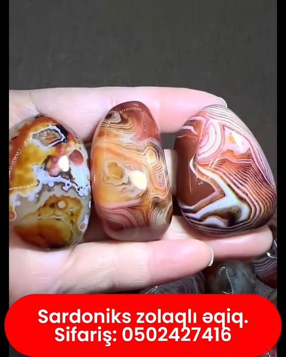 Sardoniks zolaqlı əqiq daşları - Tenderyard