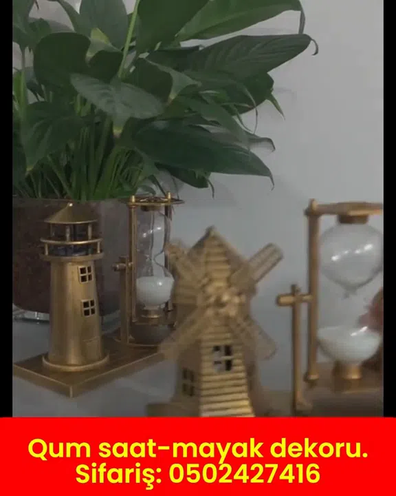 Qum saatı-mayak dekoru 3D mənzərə lampası - Tenderyard