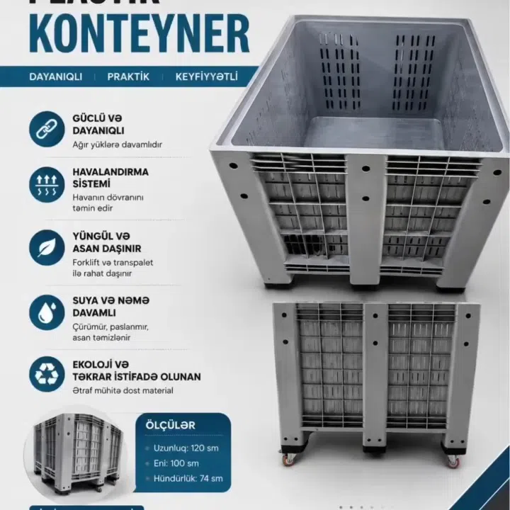 İri tutumlu plastik konteynerlər - Tenderyard