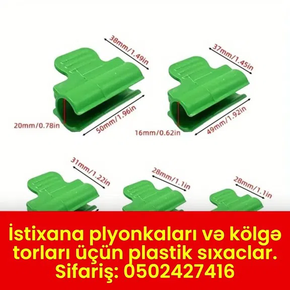 İstixana plyonkası və kölgə toru üçün plastik sıxaclar - Tenderyard