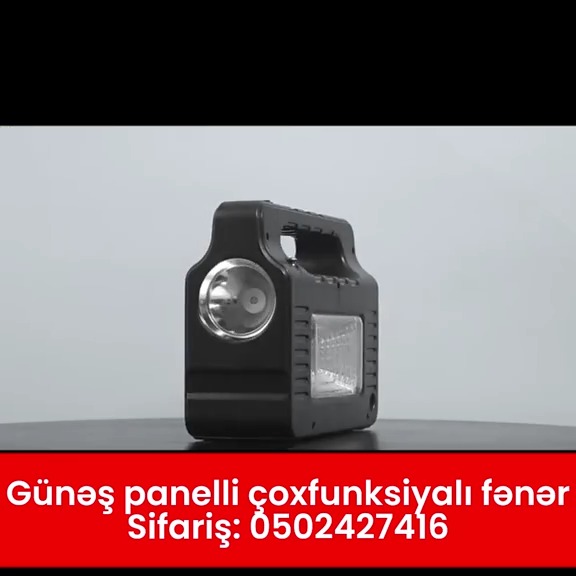 Günəş panelli çoxfunksiyalı fənər - Tenderyard