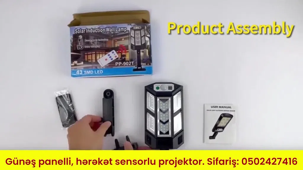 Günəş panelli hərəkət sensorlu LED projektor - Tenderyard