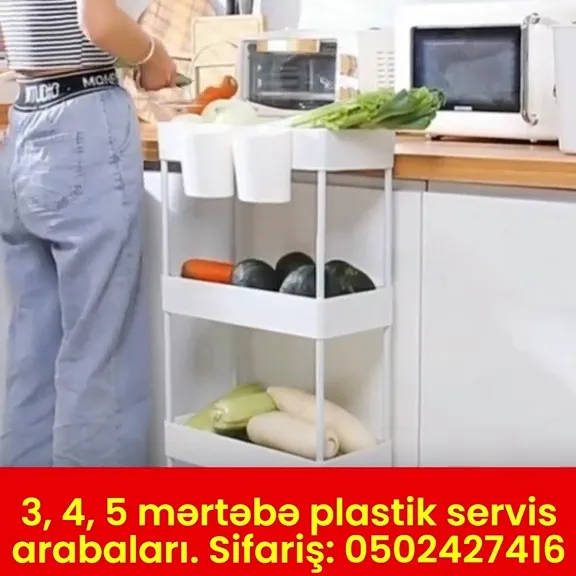 3, 4, 5 mərtəbəli plastik servis arabaları - Tenderyard