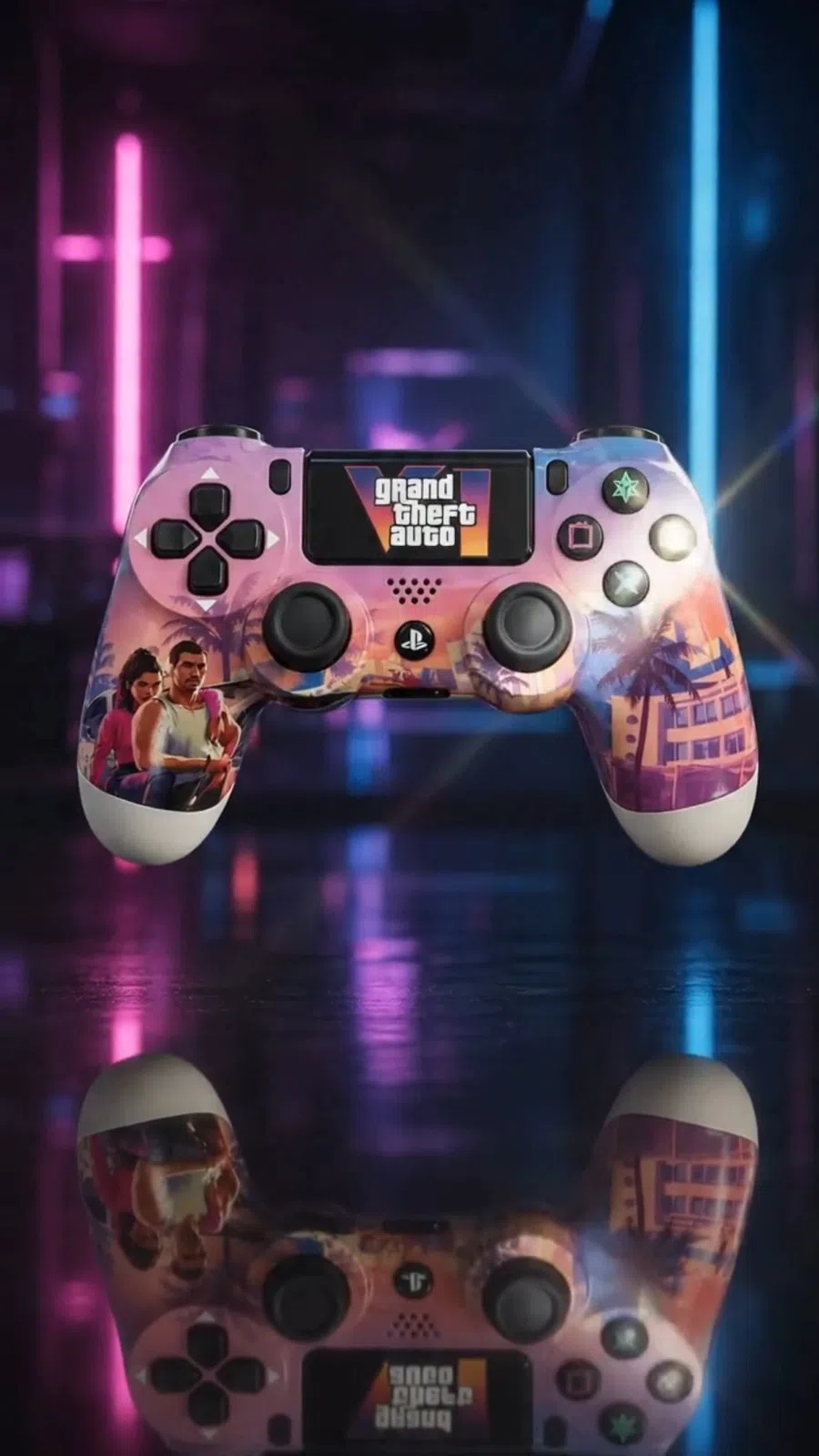 GTA 6 Dizaynlı DualShock 4 Simsiz Oyun Pultu - Tenderyard
